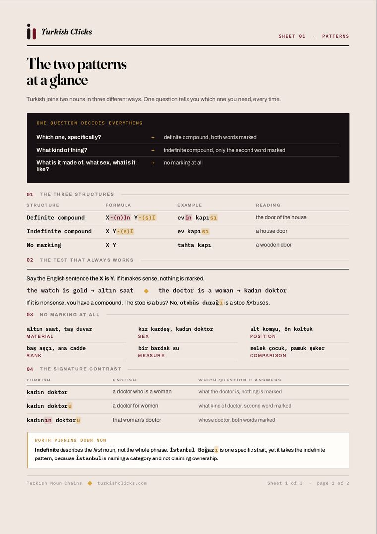 Page one of the sheet